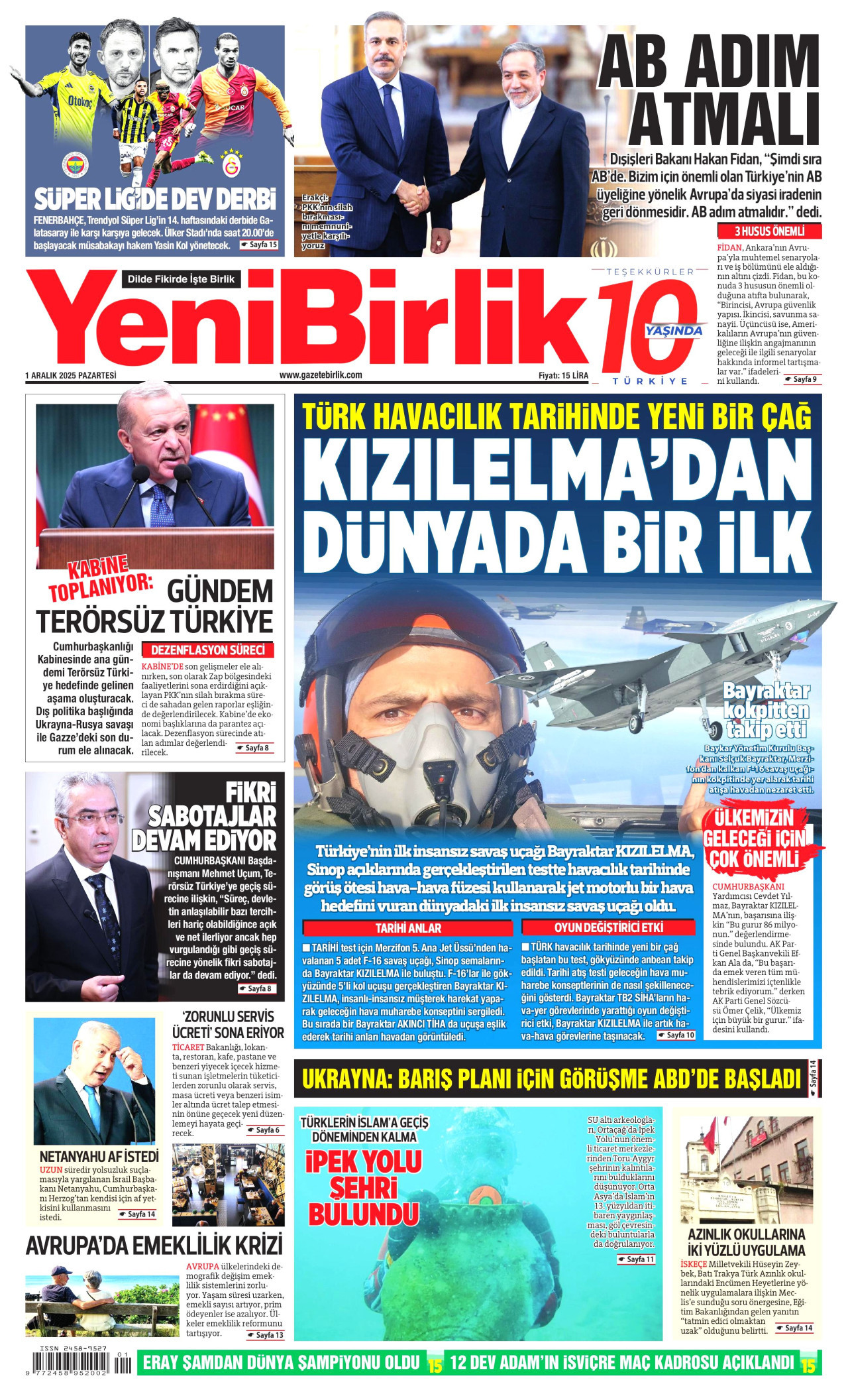 YENİBİRLİK Gazete Manşeti